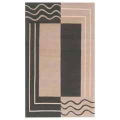 Tapis contemporain en laine Aubusson à motifs géométriques fait à la main par Doris Leslie Blau