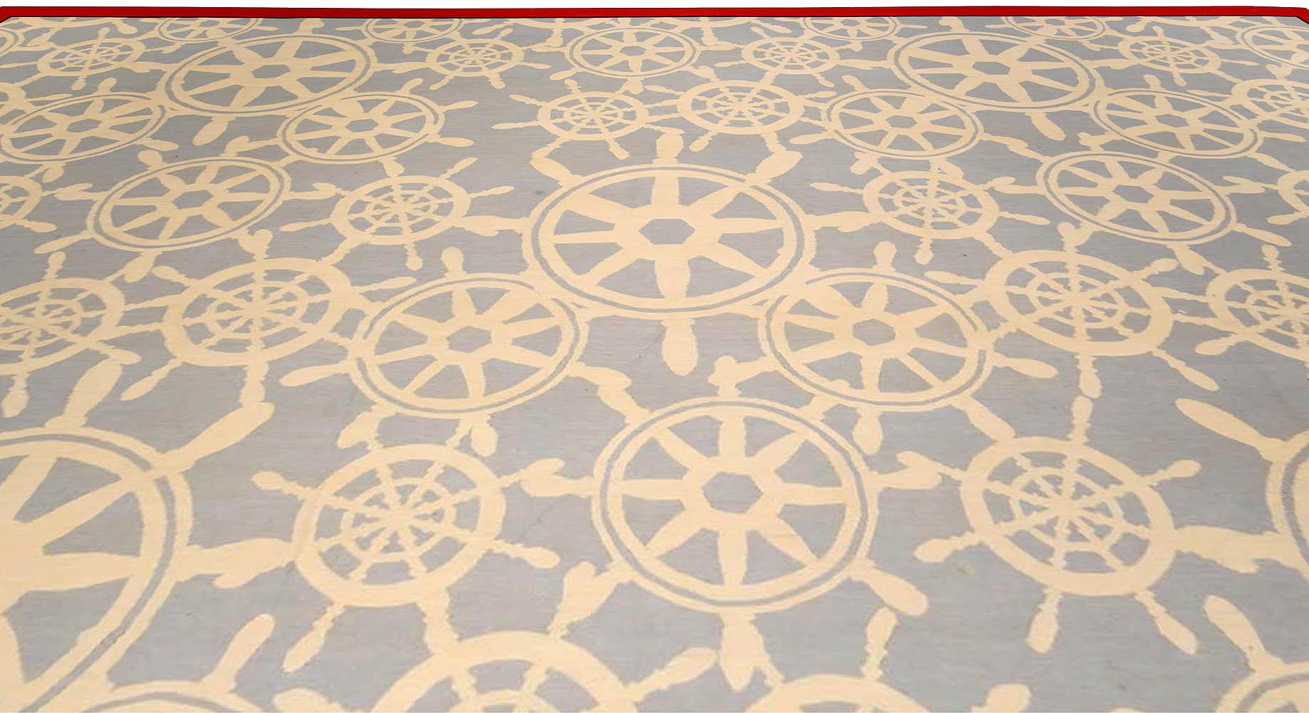 Alfombra contemporánea Aubusson Rojo Azul de Tommy Hilfiger Th2 para Doris Leslie Blau Moderno en venta