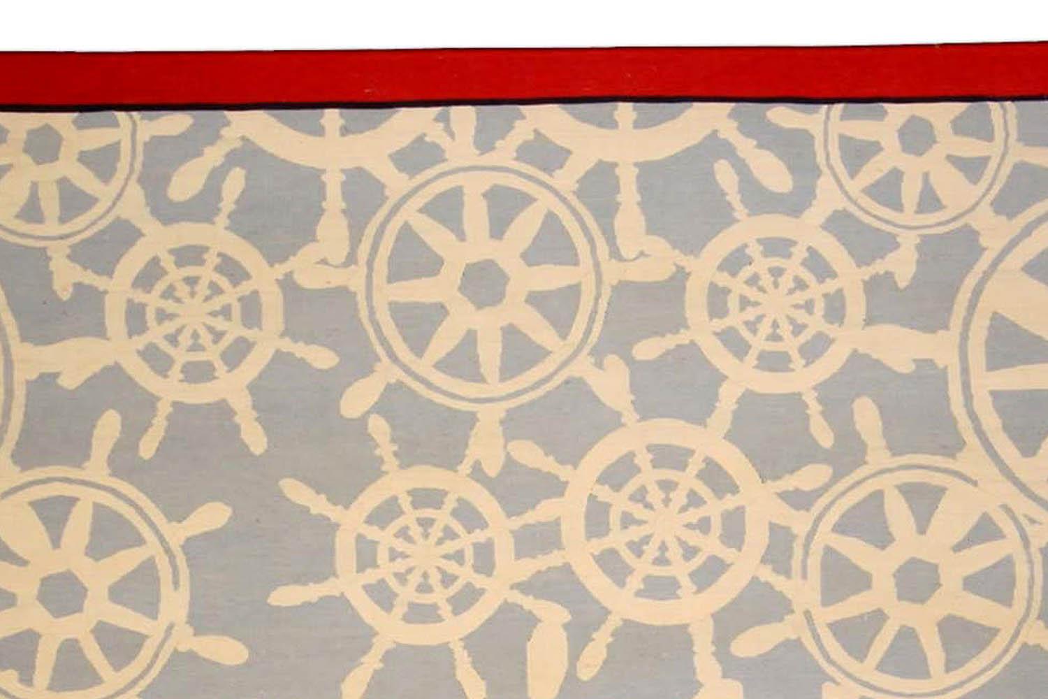 Alfombra contemporánea Aubusson Rojo Azul de Tommy Hilfiger Th2 para Doris Leslie Blau en Nuevo estado para la venta en New York, NY