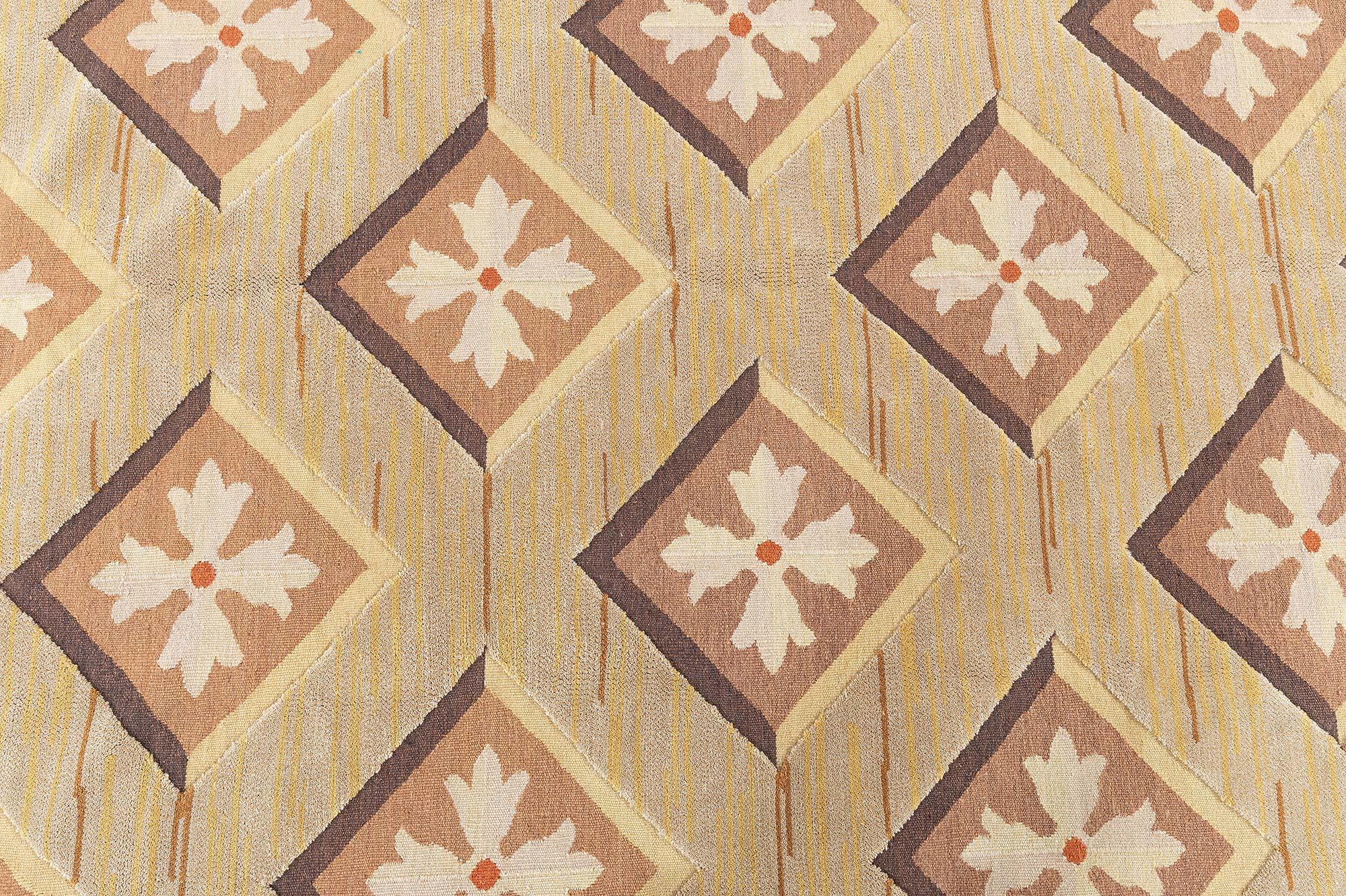 Contemporary Aubusson High & Low Flat-Weave Rug by Doris Leslie Blau For Sale 1