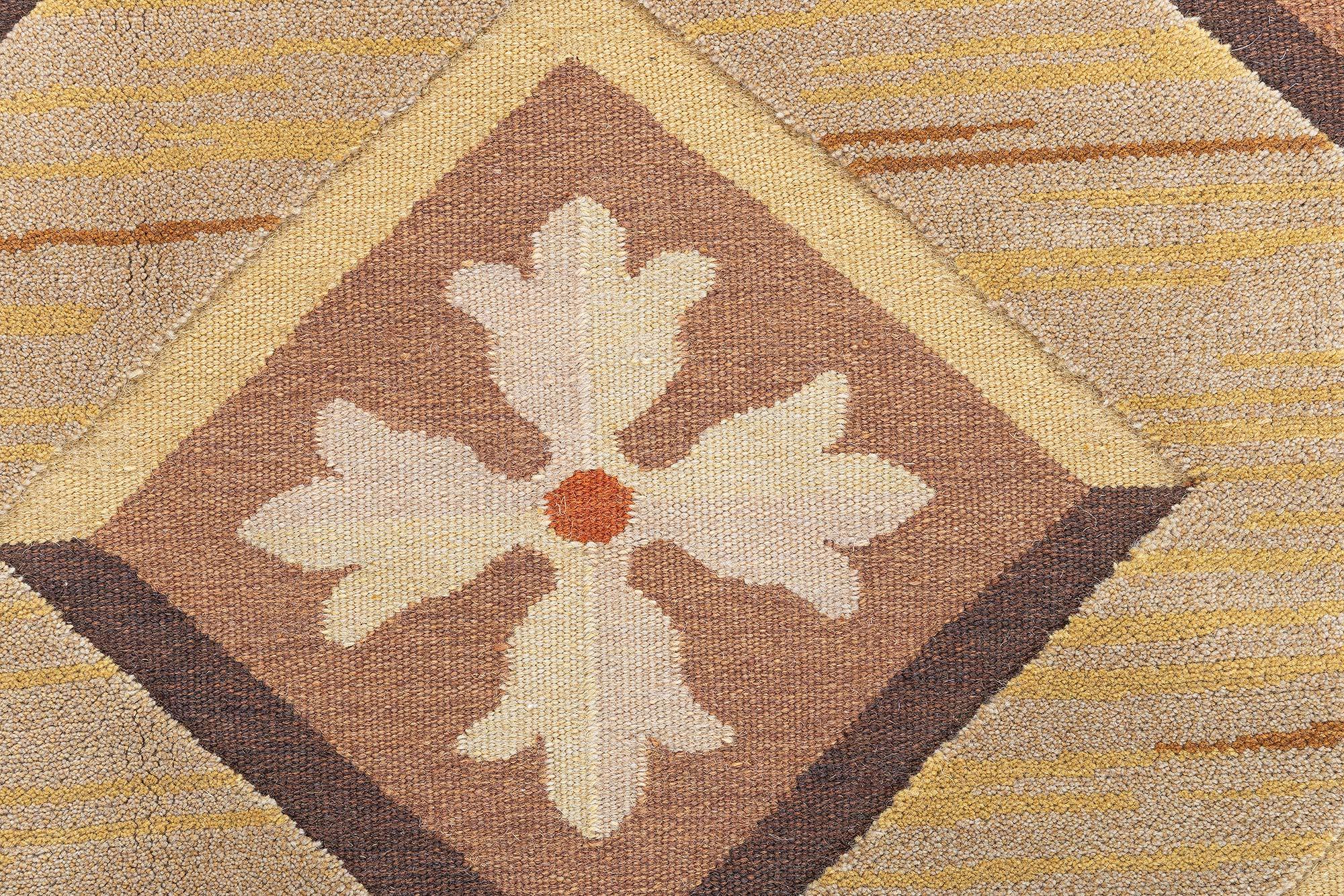 Hand-Knotted Contemporary Aubusson High & Low Flat-Weave Rug by Doris Leslie Blau For Sale
