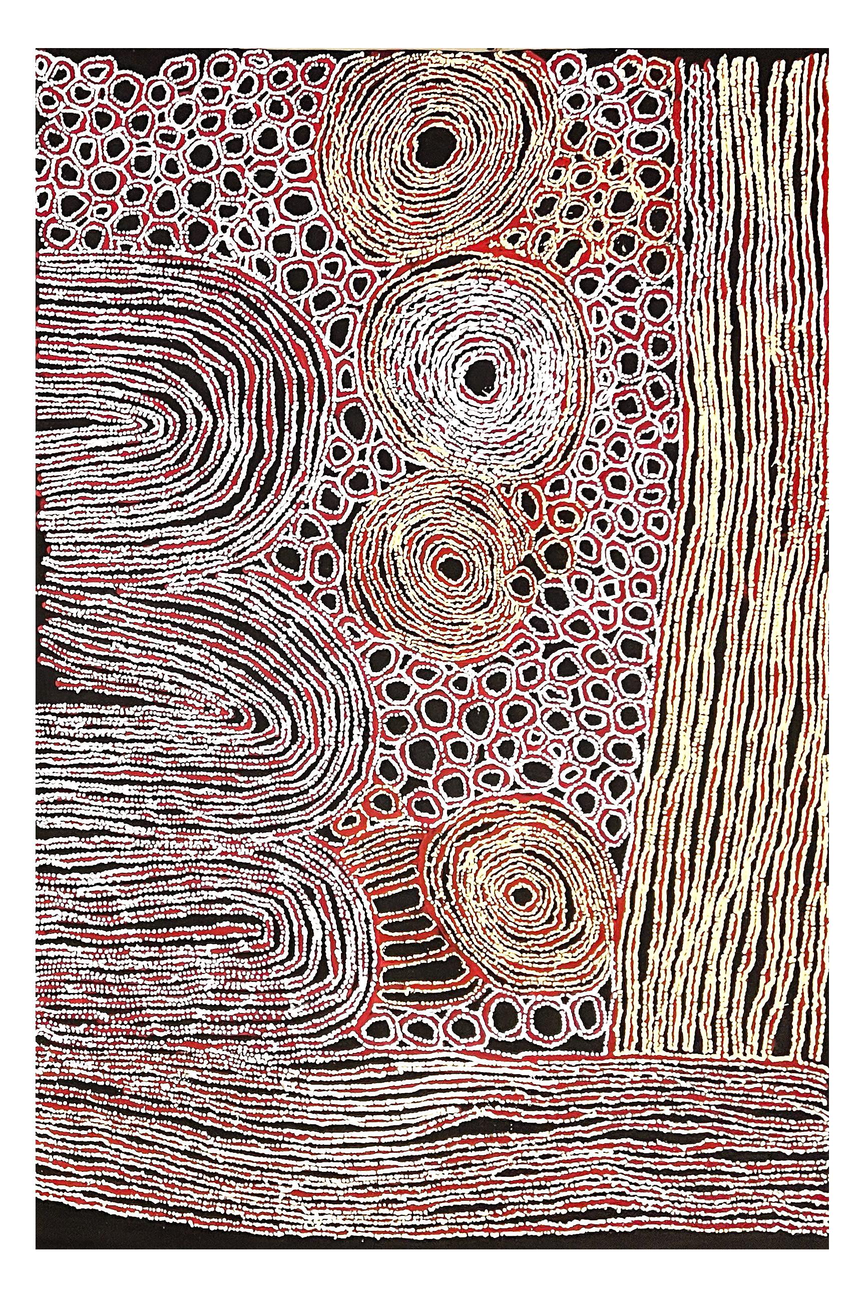 Painted Contemporary Australian Aboriginal Painting by Walangkura Napanangka For Sale