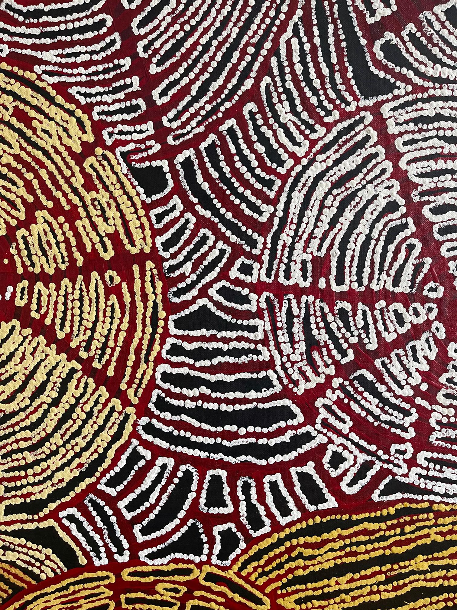 Linen Contemporary Australian Aboriginal Painting by Walangkura Napanangka For Sale