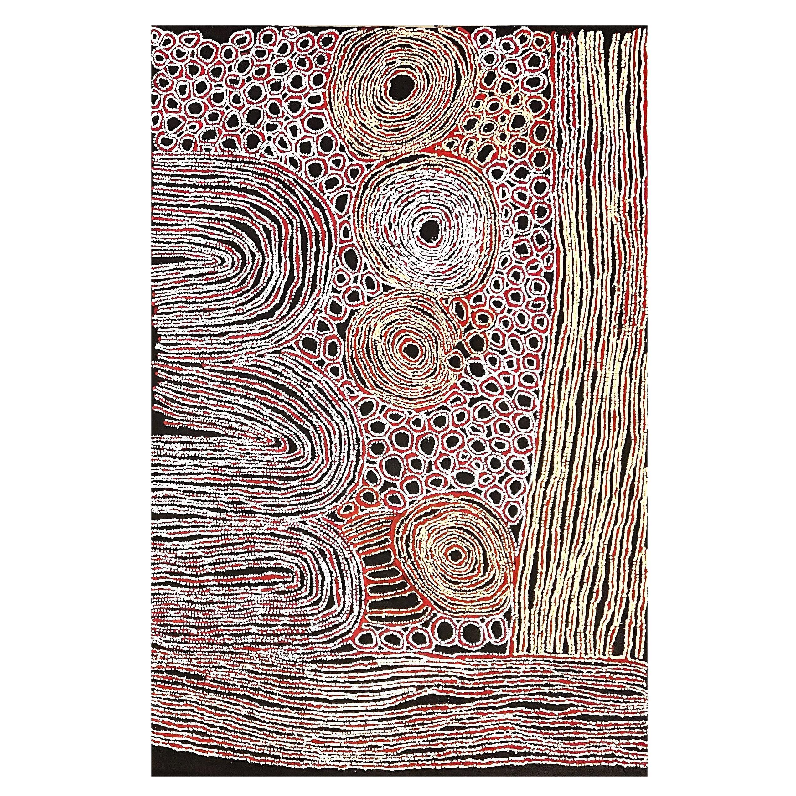 Zeitgenössisches Gemälde der australischen Ureinwohner Nord- und Südamerikas von Walangkura Napanangka