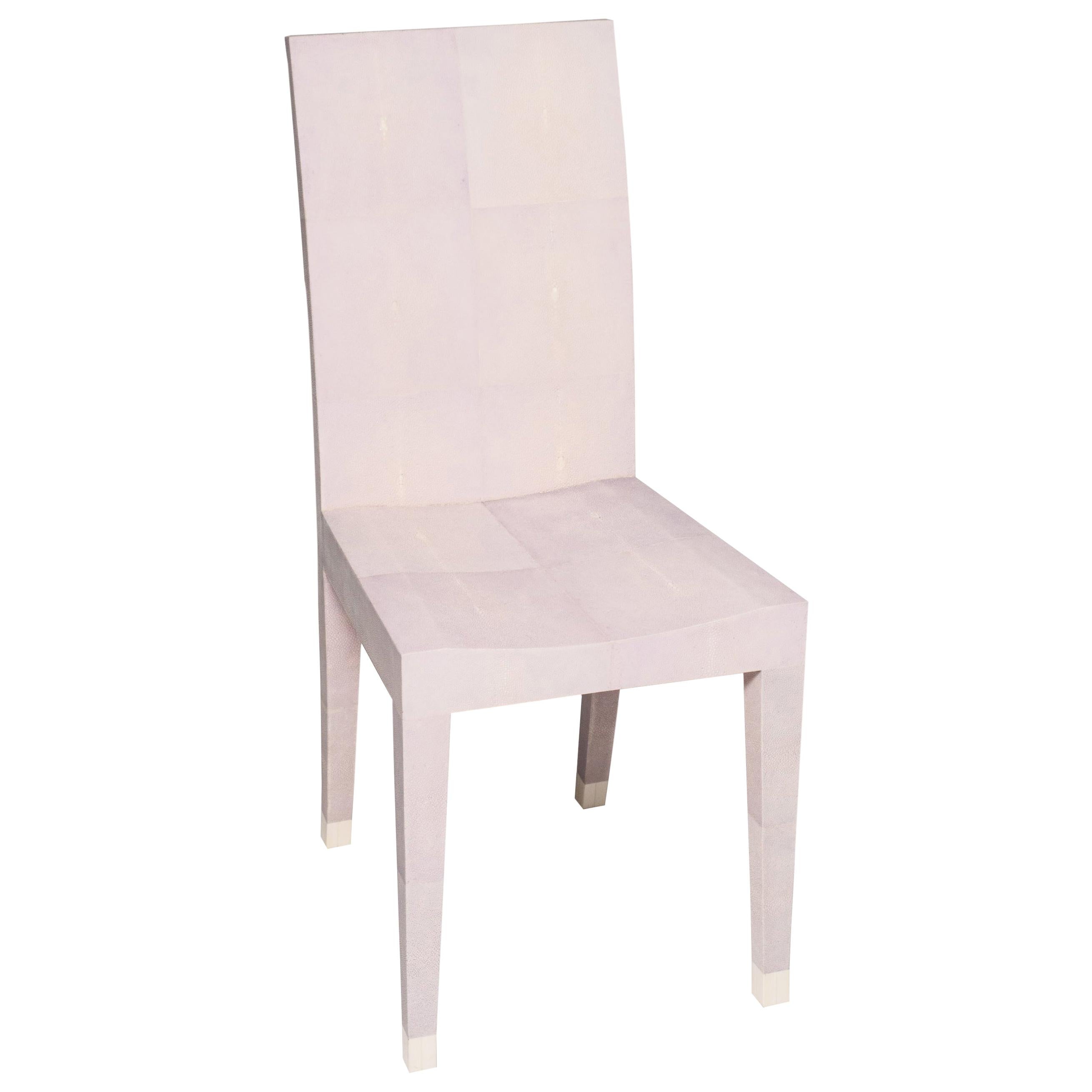 Contemporary Authentic Shagreen Pale Purple Lavender Chair For Sale