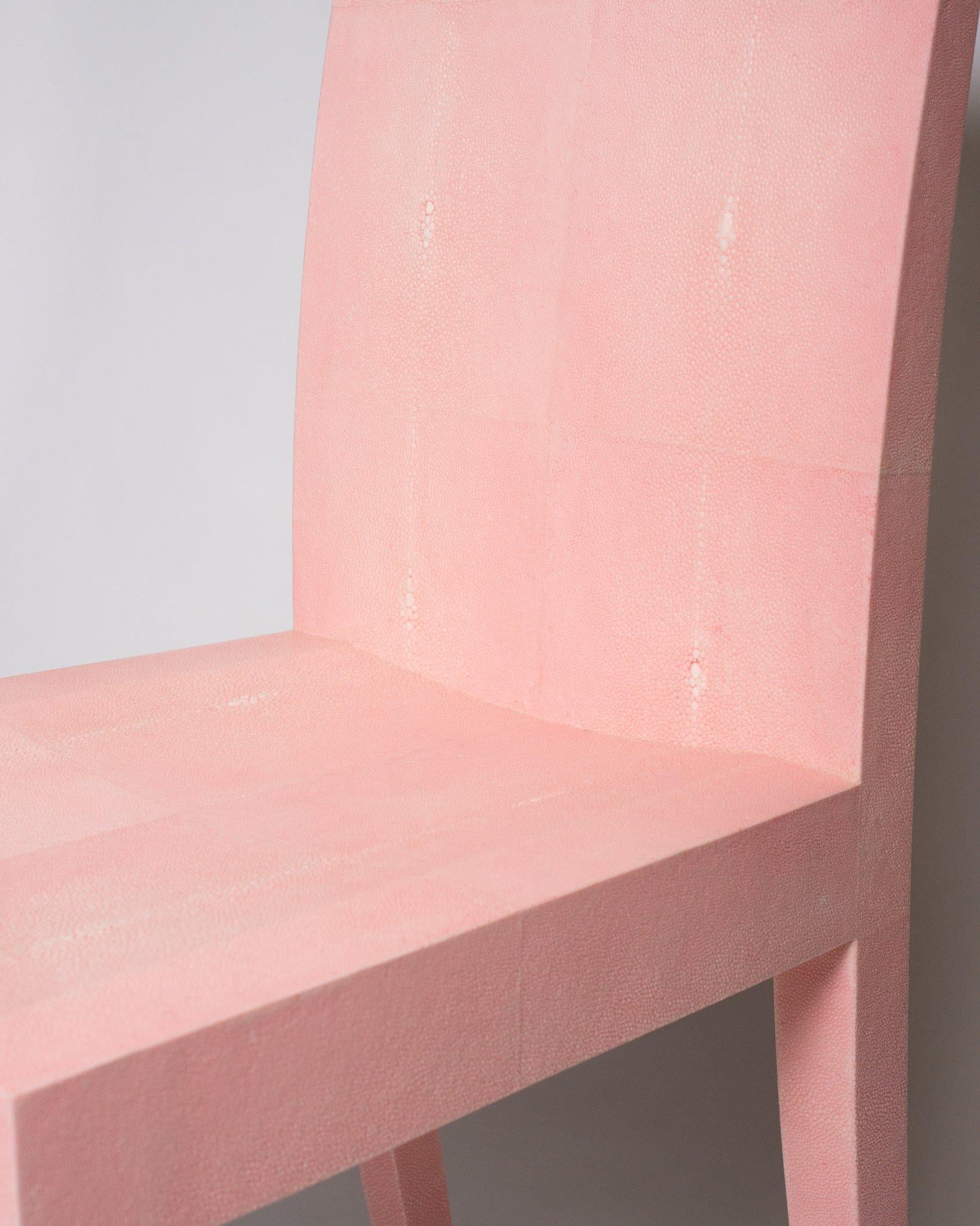 Philippine Contemporary Authentic Shagreen Rose De Paris Pink Chair For Sale