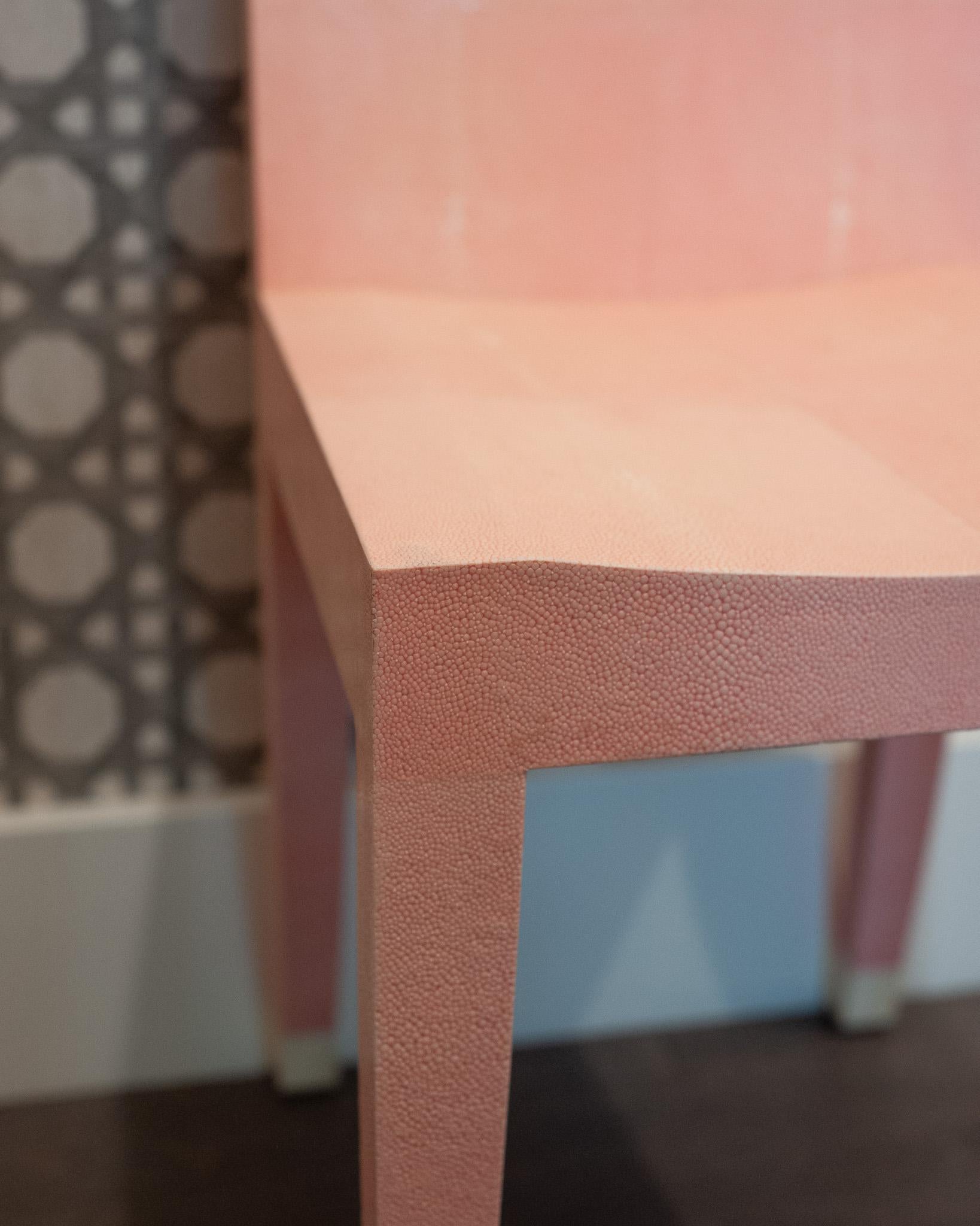 Bone Contemporary Authentic Shagreen Rose De Paris Pink Chair