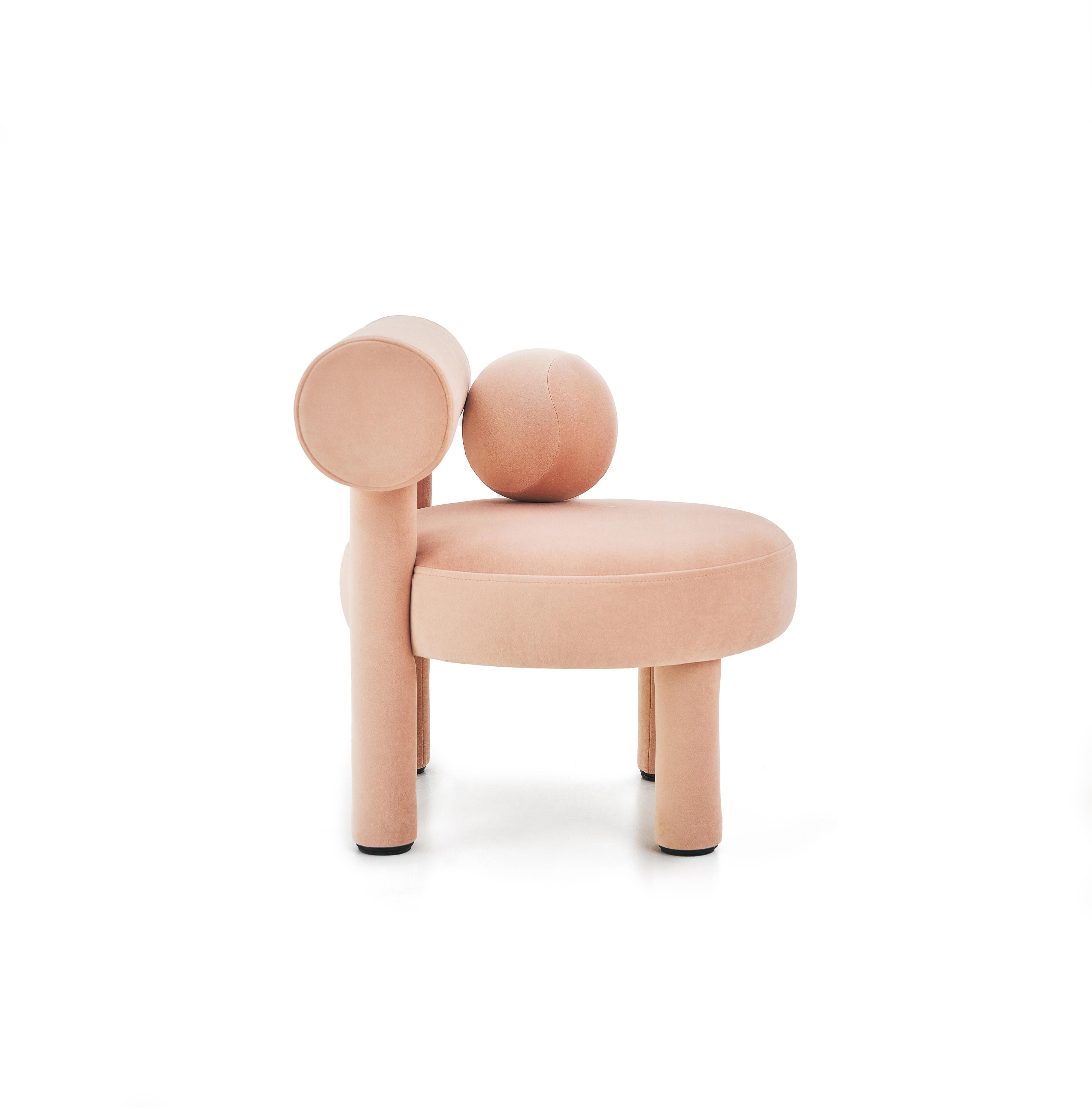 Ukrainian Contemporary Baby Low Chair 'Gropius CS1' by Noom, Venus Velvet 2934 For Sale