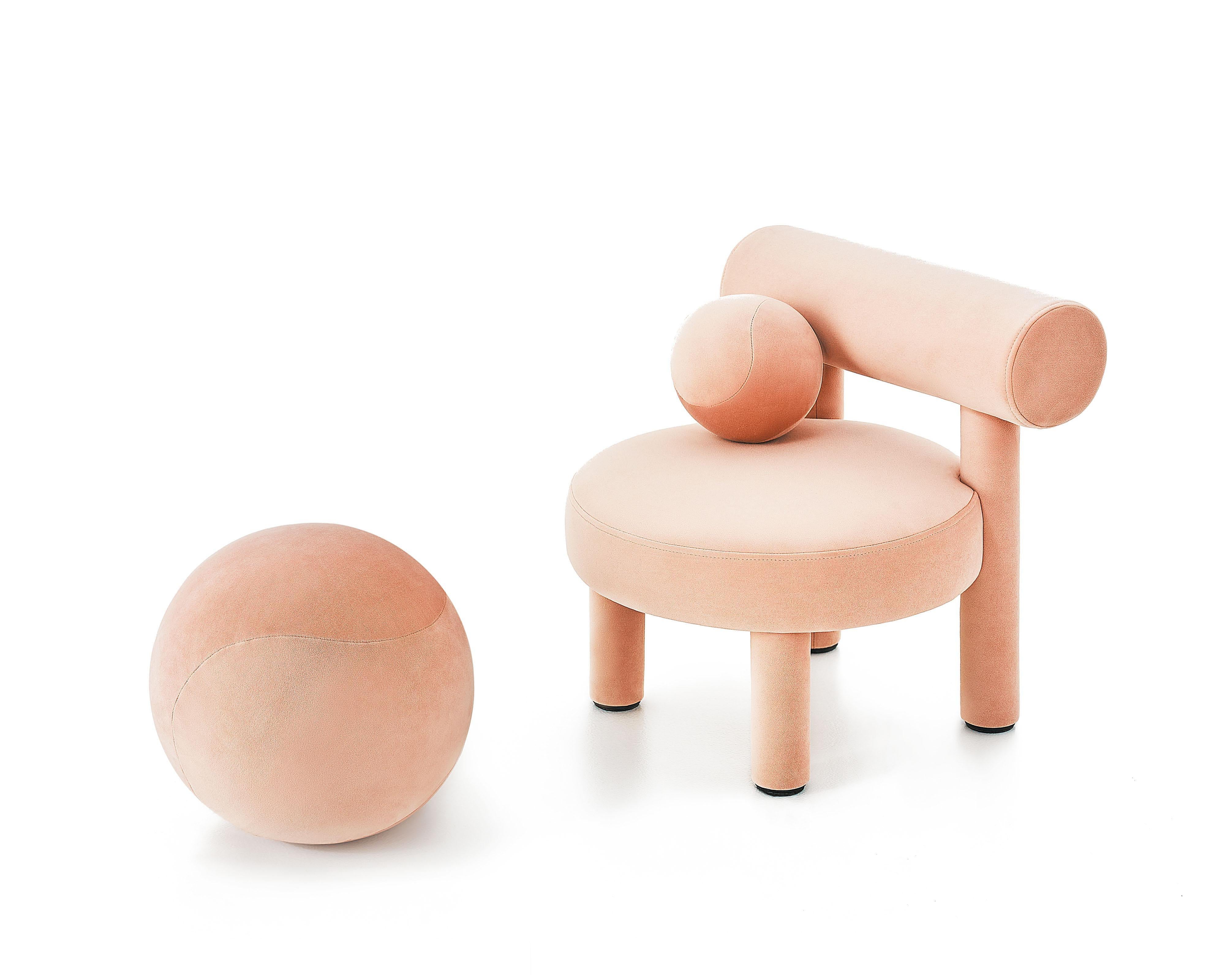 Organic Modern Contemporary 'Baby' Spheric Ottoman by NOOM, Pink  For Sale