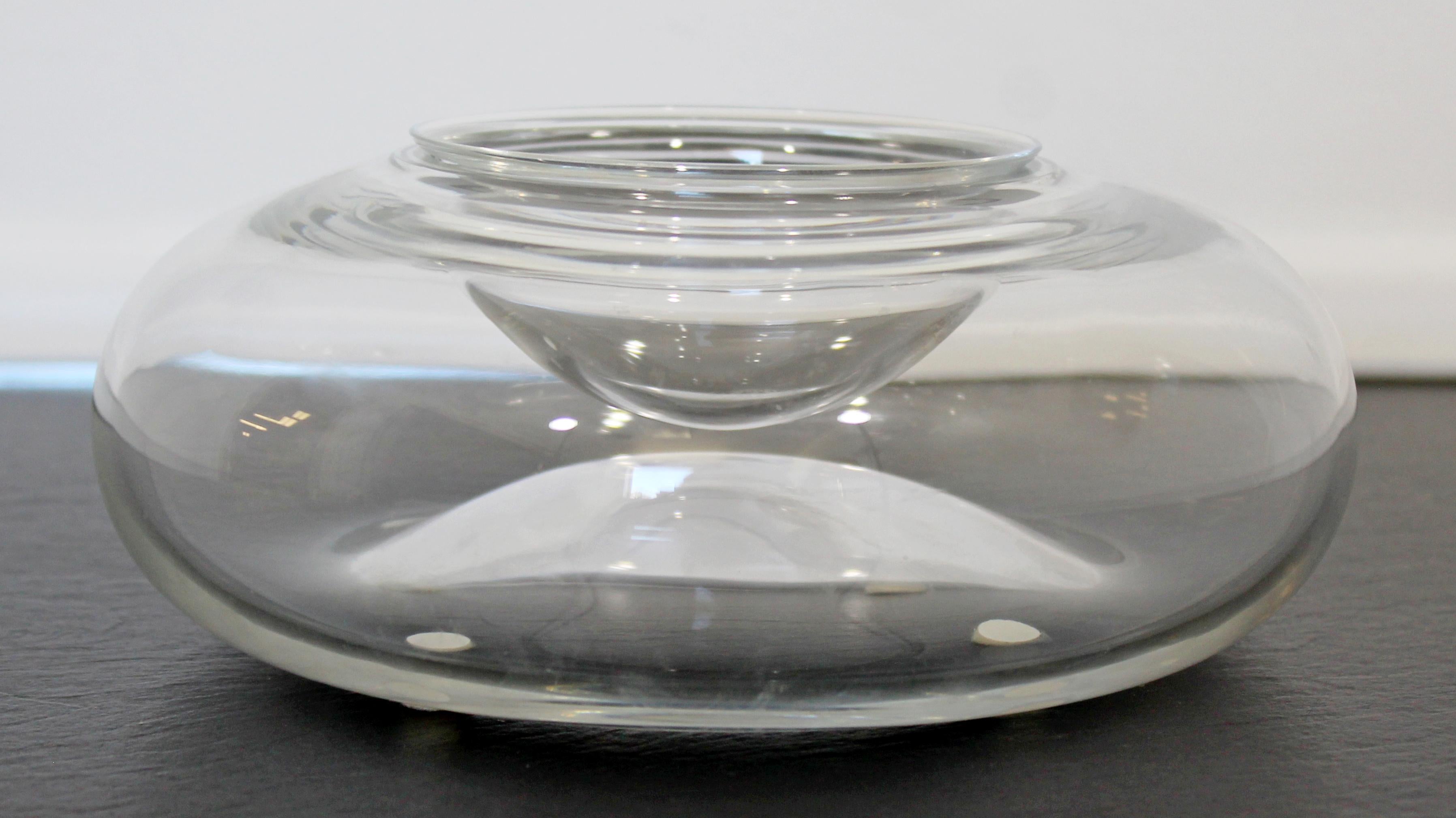For your consideration is a lux, French Baccarat glass, two-piece serving bowls. In excellent condition. The dimensions of the large bowl are 8