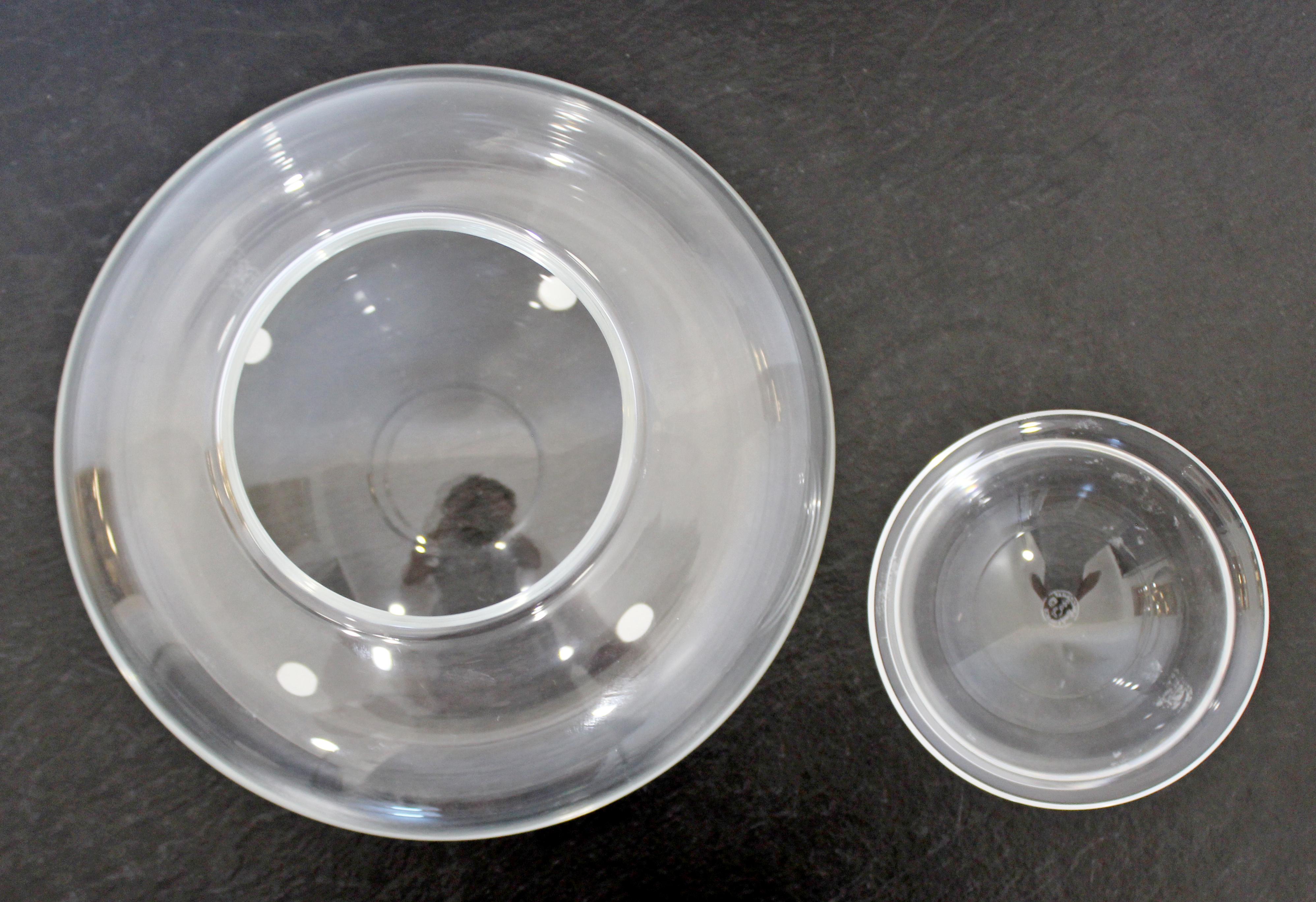 Contemporary Baccarat 2-Piece Glass Caviar Serving Bowls, France In Good Condition In Keego Harbor, MI