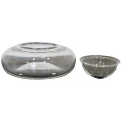 Contemporary Baccarat 2-Piece Glass Caviar Serving Bowls, France