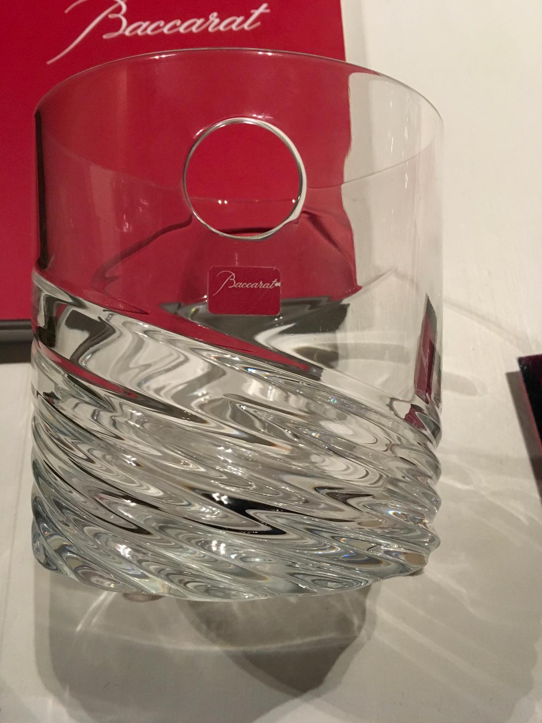 Baccarat Clear Crystal Modern Ice Bucket Vase, France 2