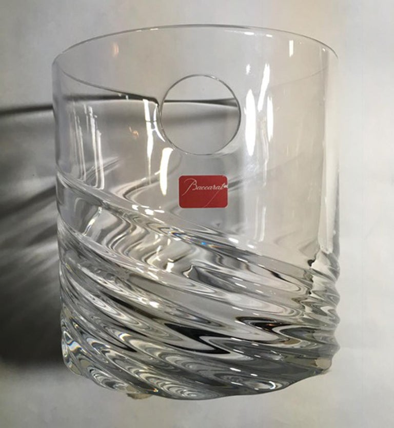 Baccarat Clear Crystal Modern Ice Bucket Vase, France at 1stDibs
