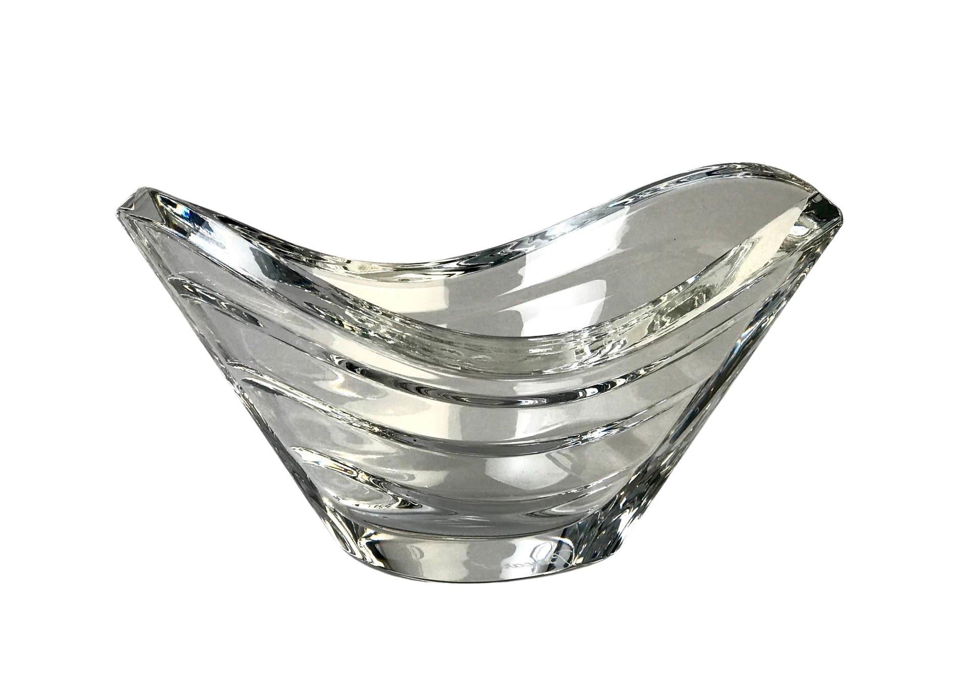 French Contemporary BACCARAT Wave Crystal Bowl France 