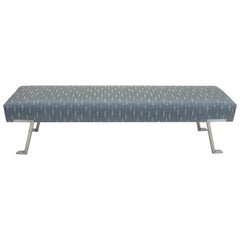 Contemporary Backless Bench with Cushioned Seat