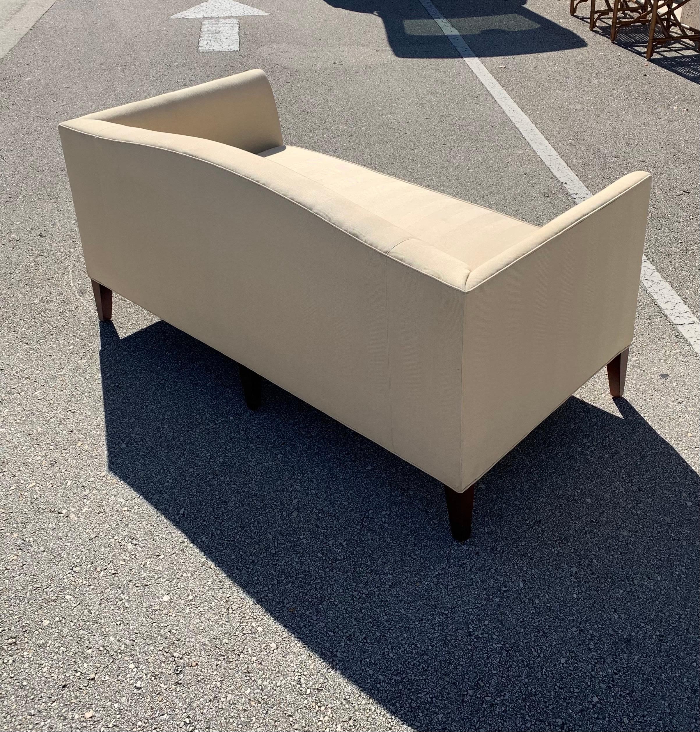 Modern Contemporary Baker Archetype Camelback Sofa in Cream Upholstery