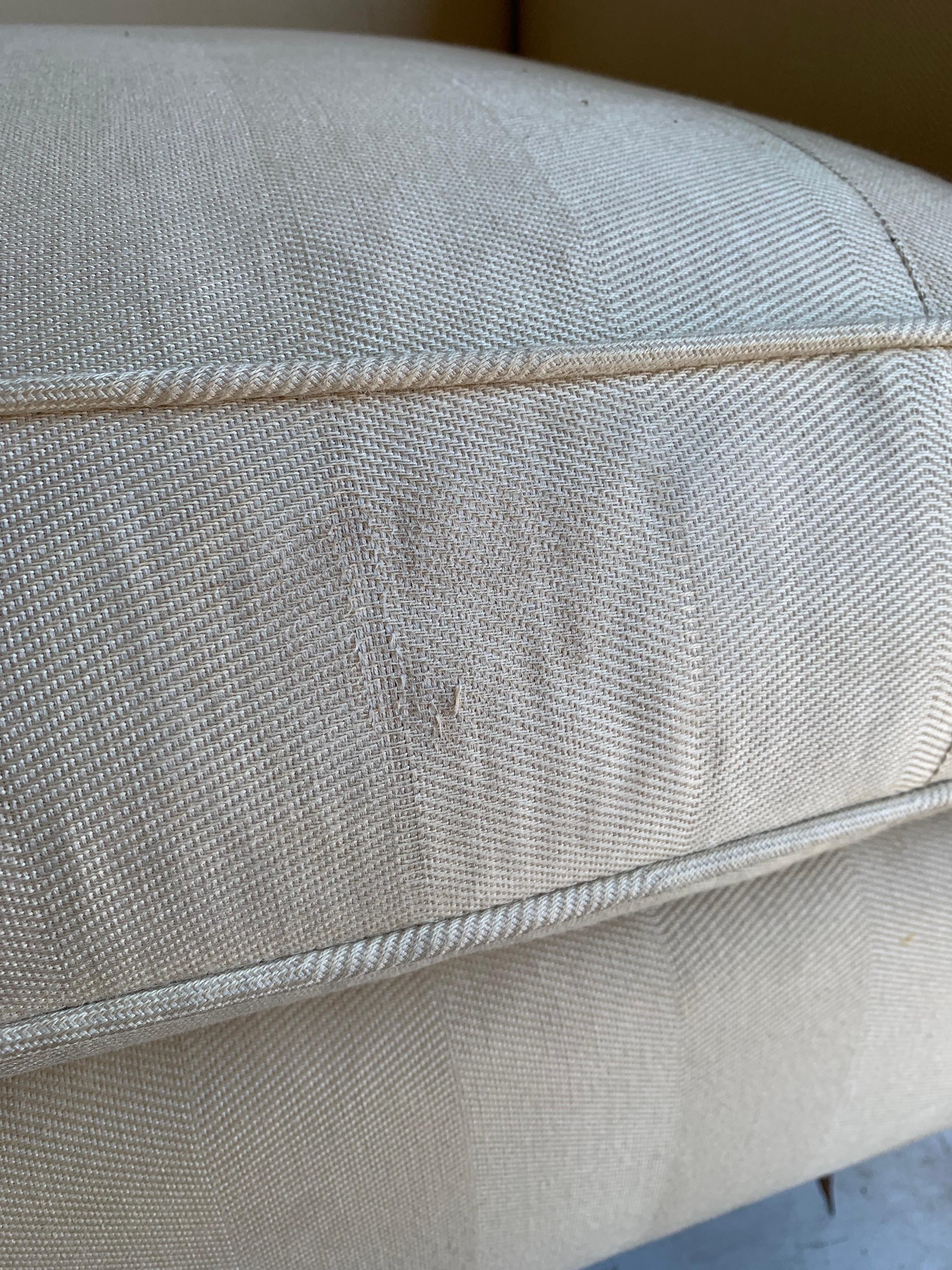 Contemporary Baker Archetype Camelback Sofa in Cream Upholstery In Good Condition In Boynton Beach, FL