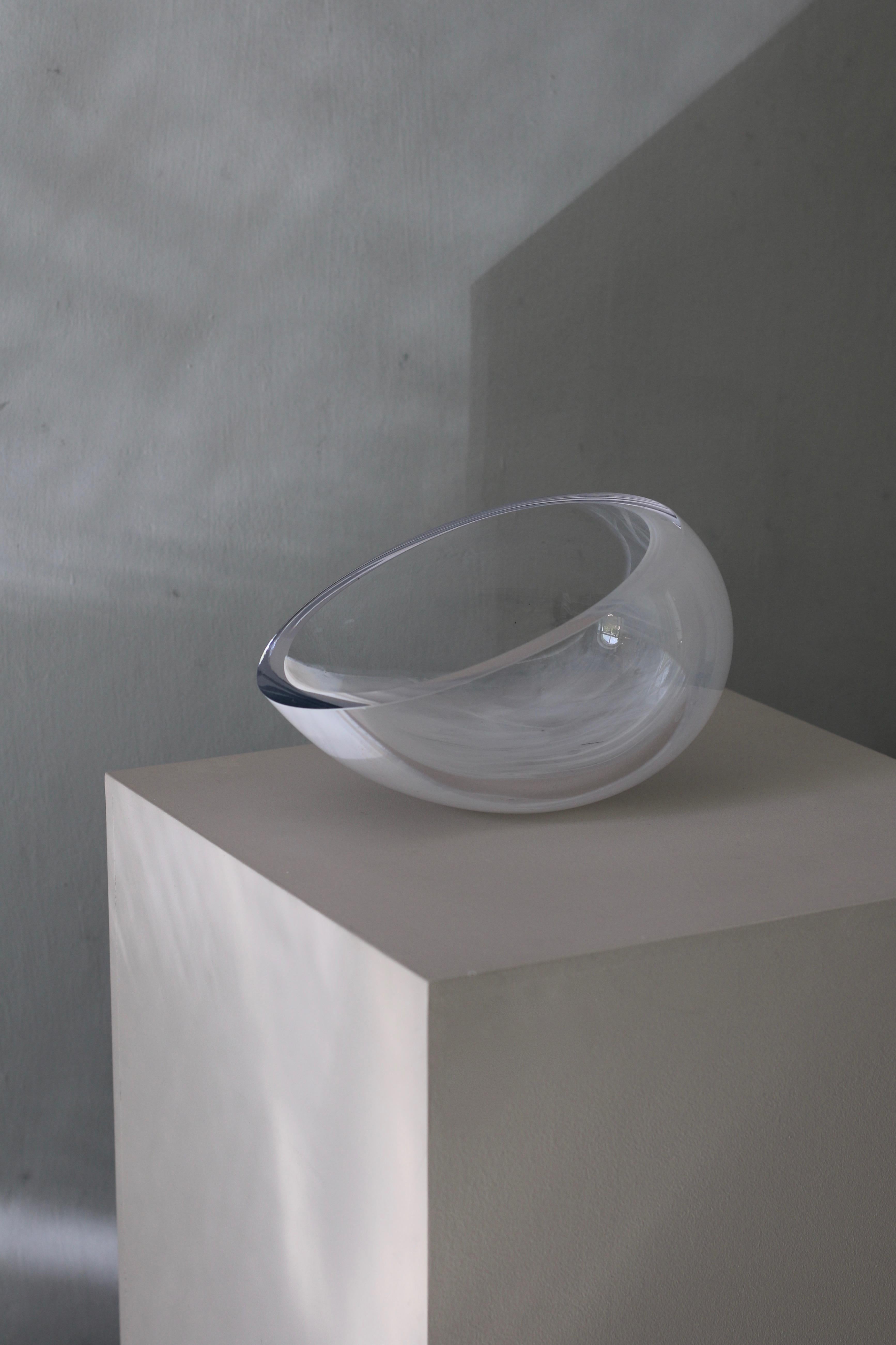 Contemporary Balancing Glass Bowl In Excellent Condition For Sale In Riga, LV