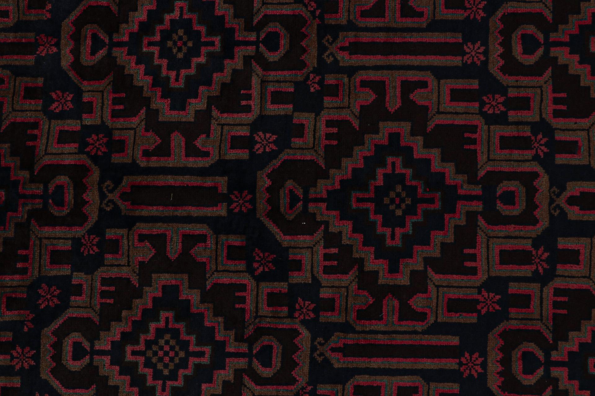 Rug & Kilim’s Contemporary Baluch rug in Red and Blue Patterns In New Condition For Sale In Long Island City, NY