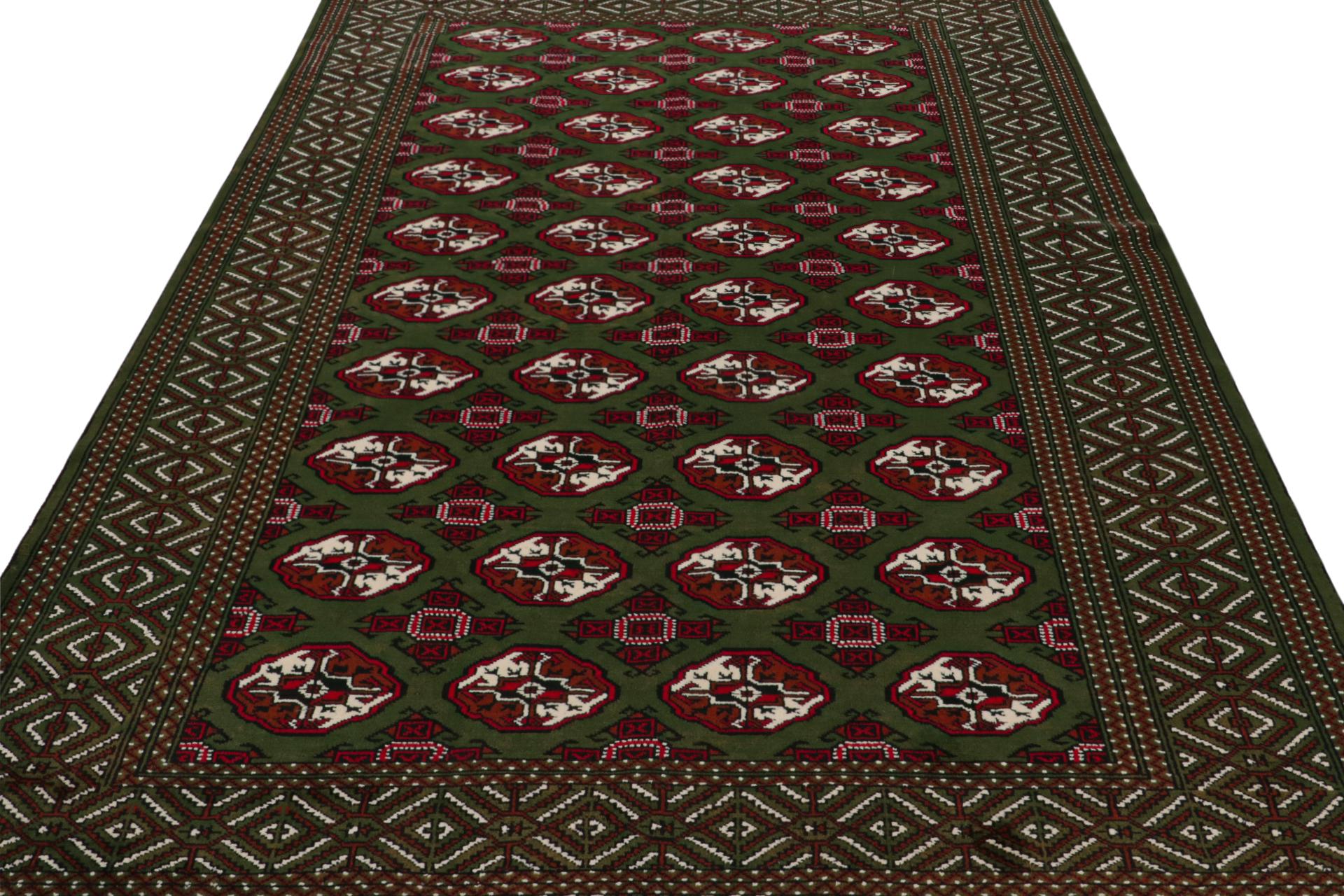 Tribal Rug & Kilim’s Contemporary Baluch rug in Red and Green Patterns For Sale