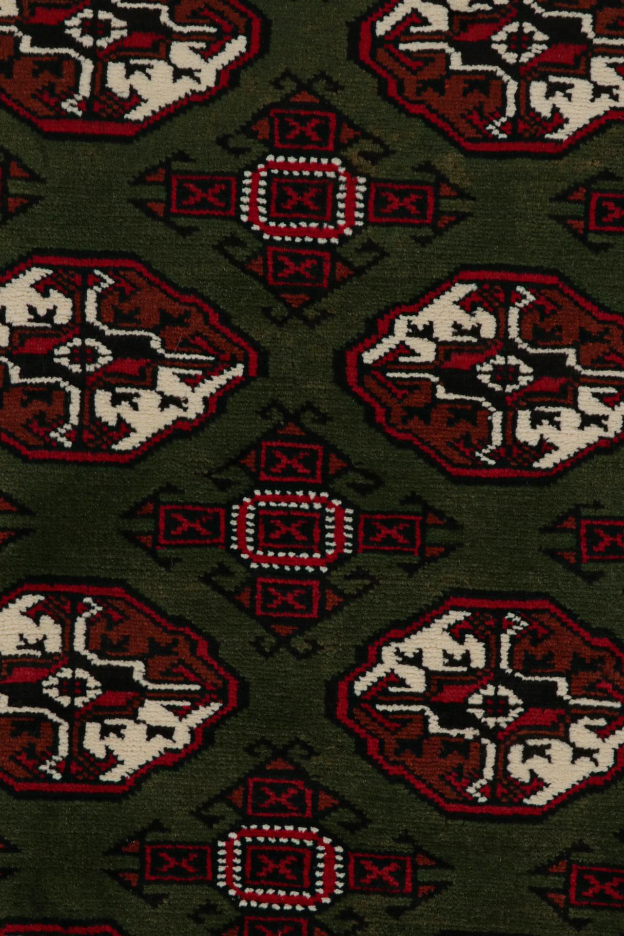 Rug & Kilim’s Contemporary Baluch rug in Red and Green Patterns In New Condition For Sale In Long Island City, NY