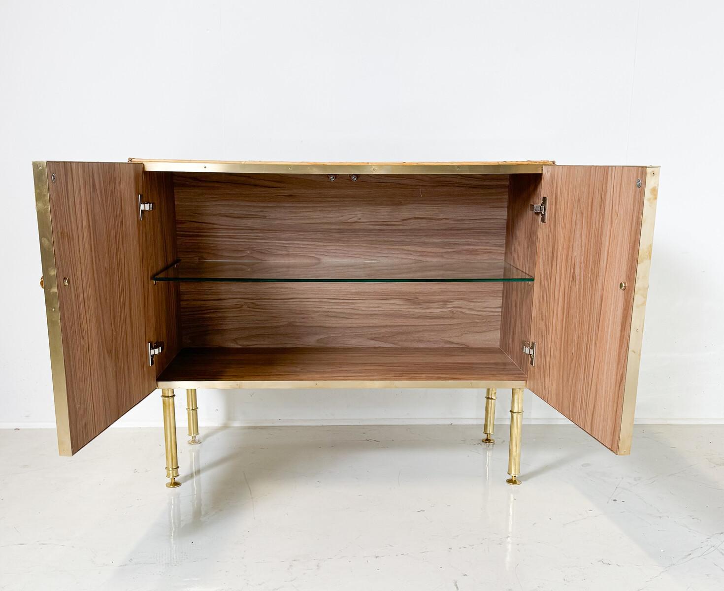 Contemporary Bamboo and Brass Chest, Italy For Sale 1