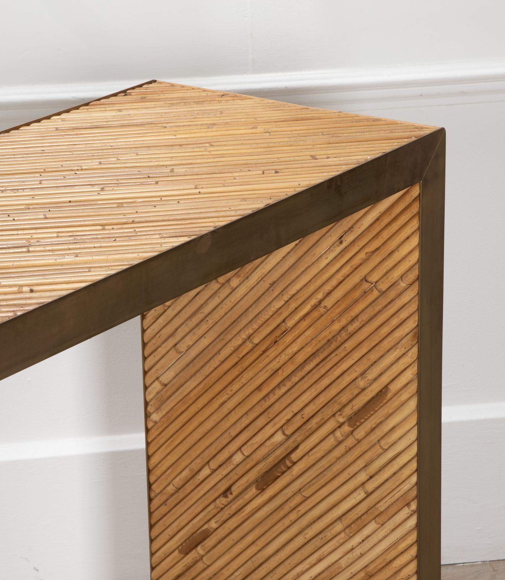 Contemporary Bamboo and Brass Console Table In Excellent Condition For Sale In Gloucestershire, GB