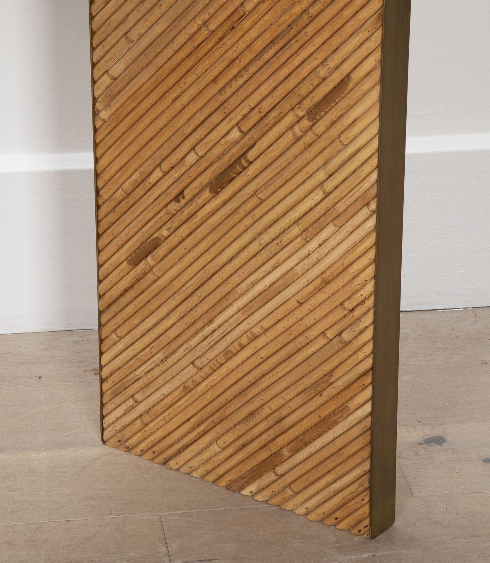 Contemporary Bamboo and Brass Console Table For Sale 1