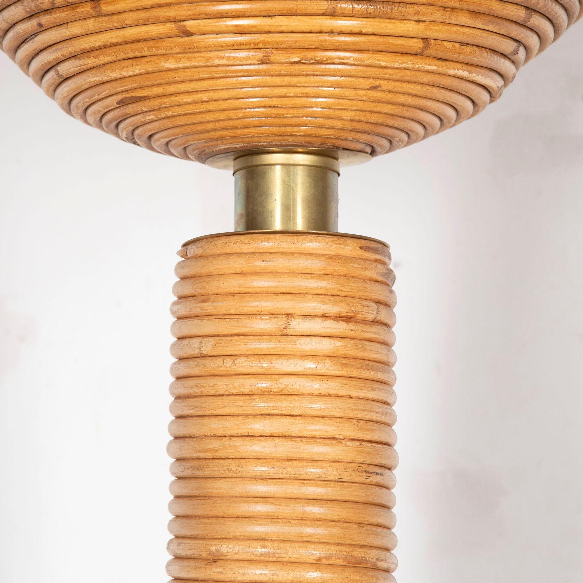 Brass Contemporary Bamboo Floor Lamp For Sale