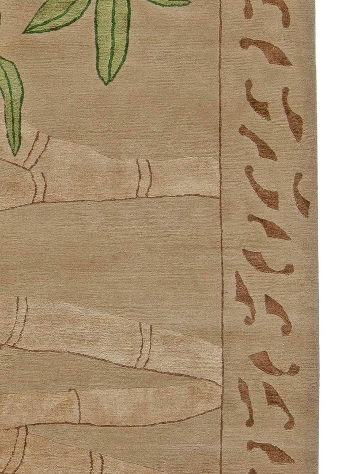 Zeitgenössischer handgefertigter Bambusteppich aus Wolle und Seide von Doris Leslie Blau im Zustand „Neu“ im Angebot in New York, NY