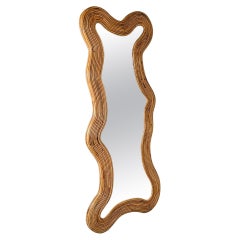 Miroir contemporain en bambou, Italie