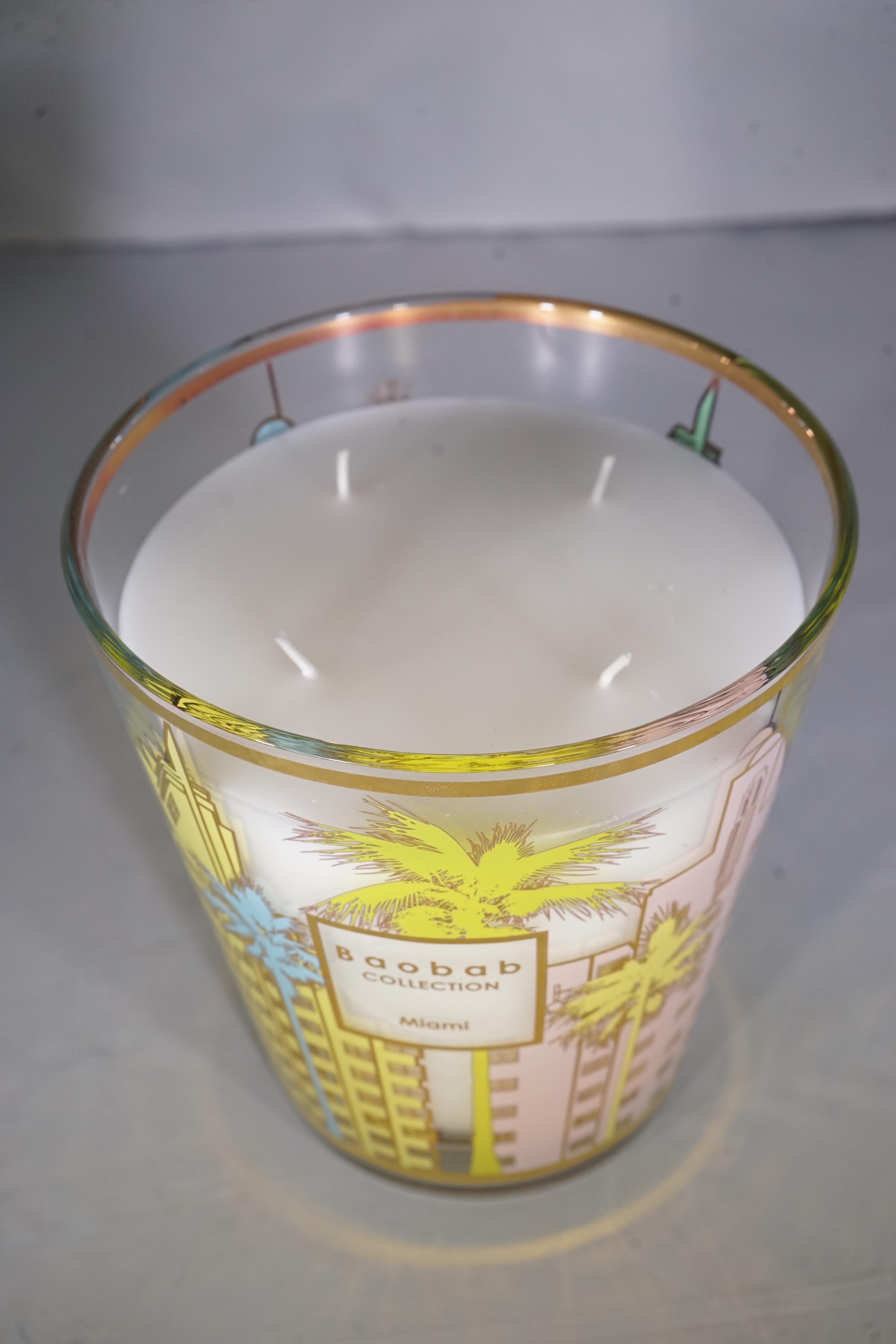 Glass Contemporary Baobab Collection Luxury Scented Miami Medium Candle