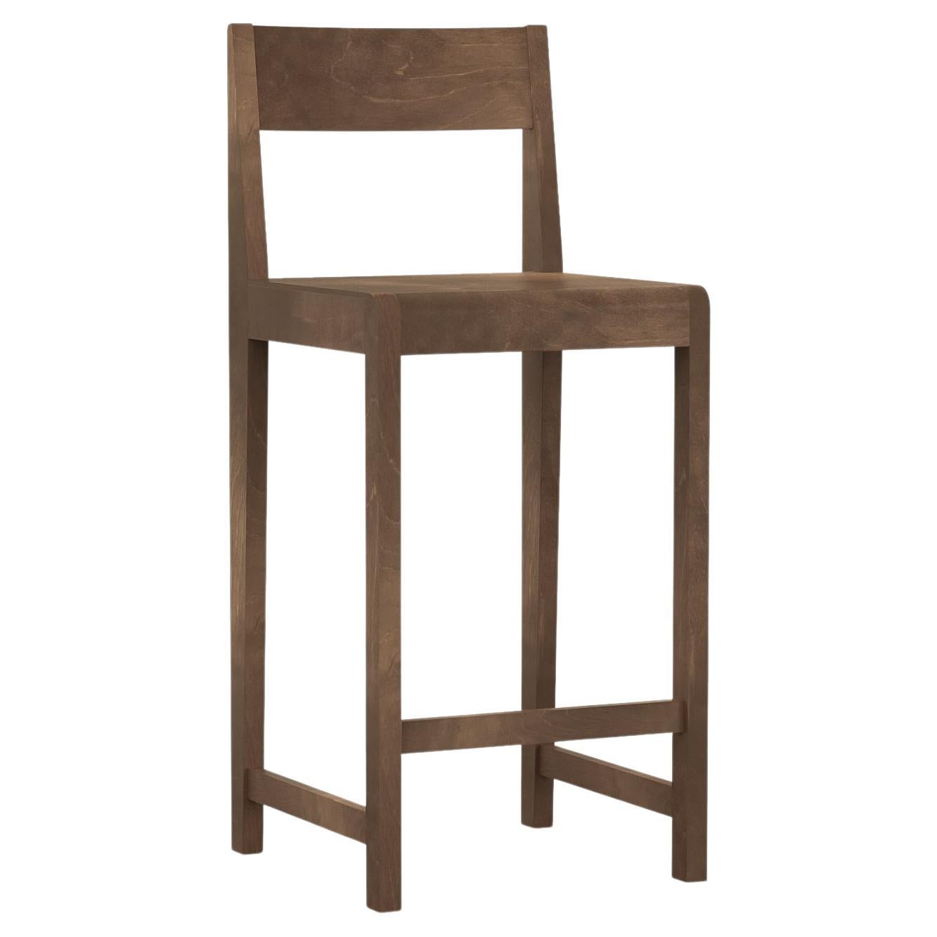 Pre-owned Frama Contemporary Bar Chair '01' By , Dark Brown Birch, Seat H.65