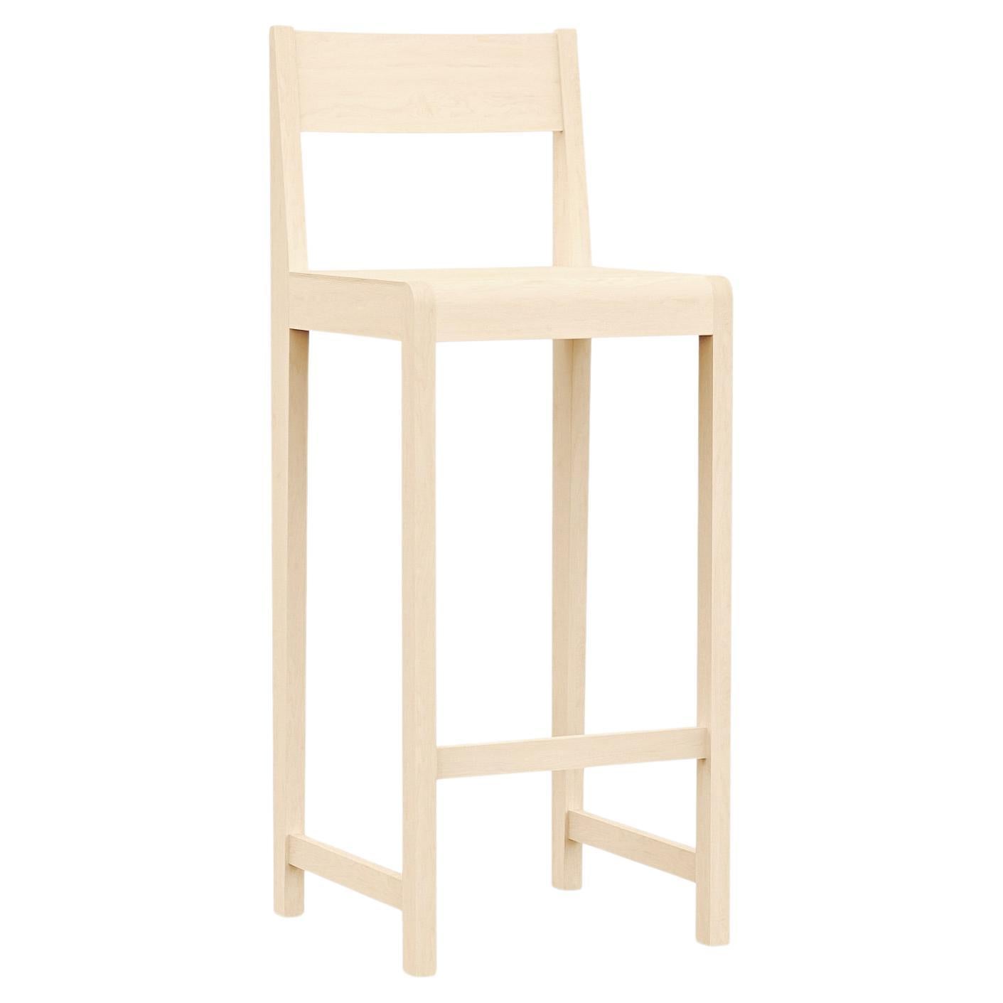 Pre-owned Frama Contemporary Bar Chair '01' By , Natural Birch, Seat H.76 In Brown