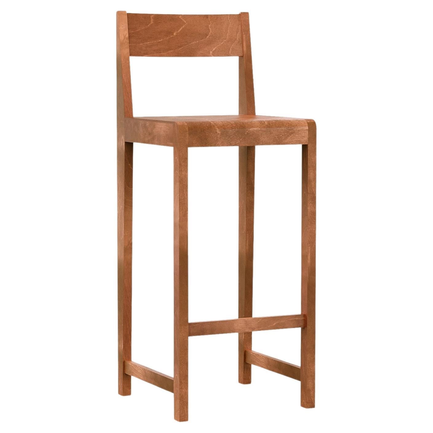 Pre-owned Frama Contemporary Bar Chair '01' By , Warm Brown Birch, Seat H.76