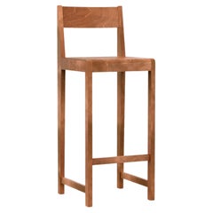 Contemporary Bar Chair '01' by FRAMA, Warm Brown Birch, seat H.76