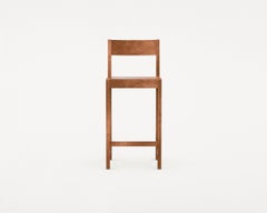 Contemporary Bar Chair 01 by FRAMA, Warm Brown, seat H.65