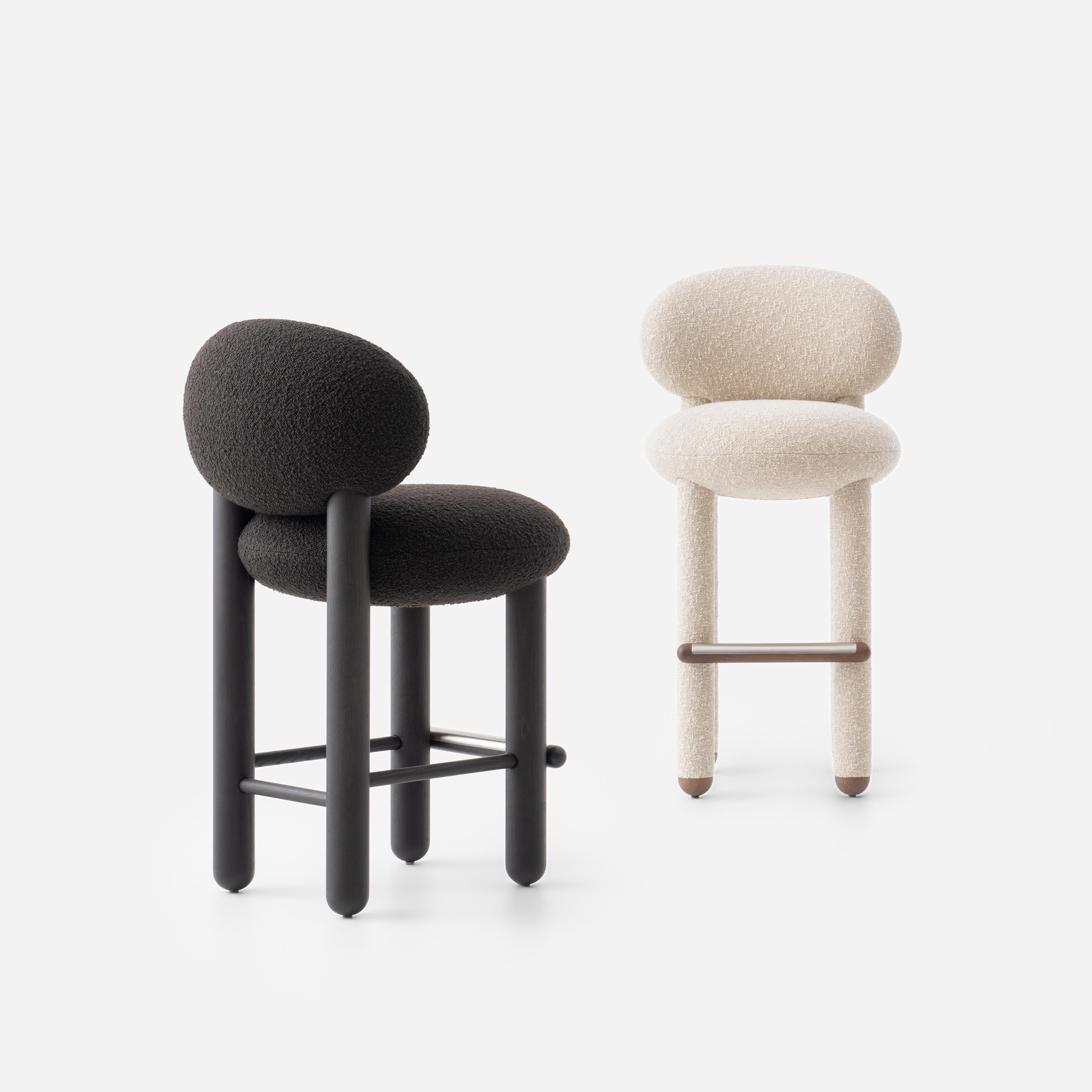 Chaise de bar contemporaine 'Flock CS1' par NOOM, tissu Zero de Kvadrat en vente 3