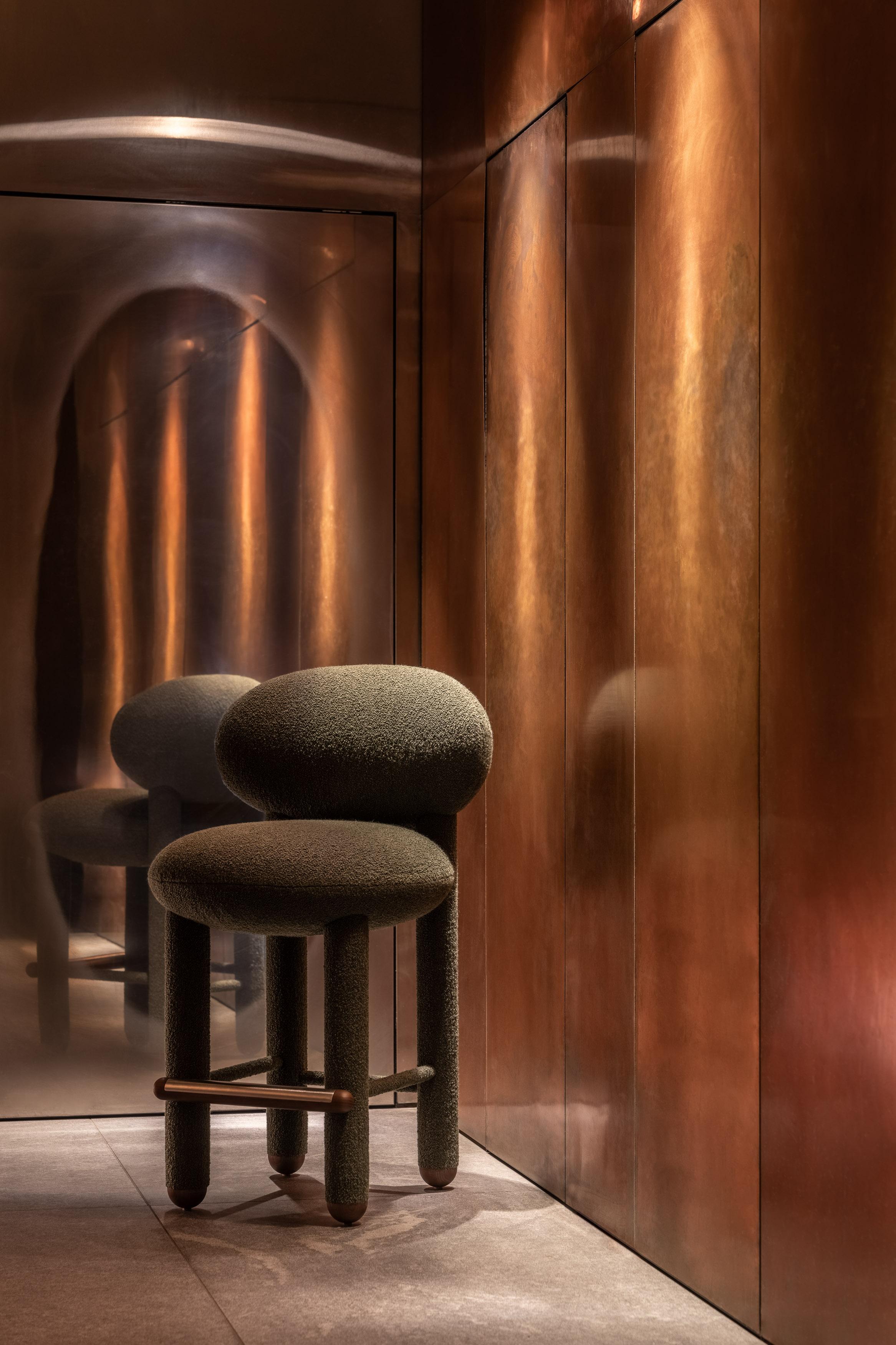 Chaise de bar contemporaine 'Flock CS1' par NOOM, tissu Zero de Kvadrat en vente 7
