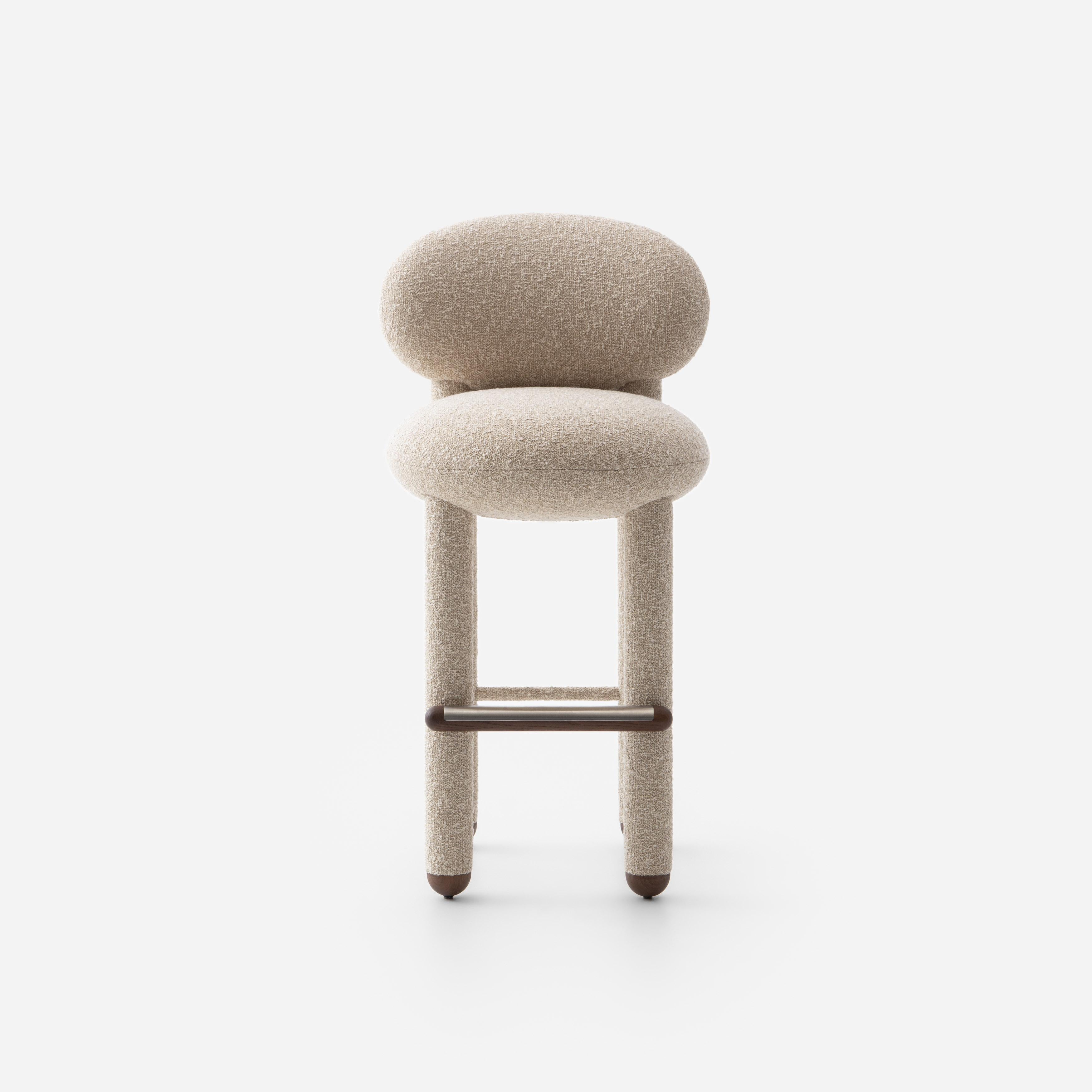Ukrainien Chaise de bar contemporaine 'Flock CS1' par NOOM, tissu Zero de Kvadrat en vente