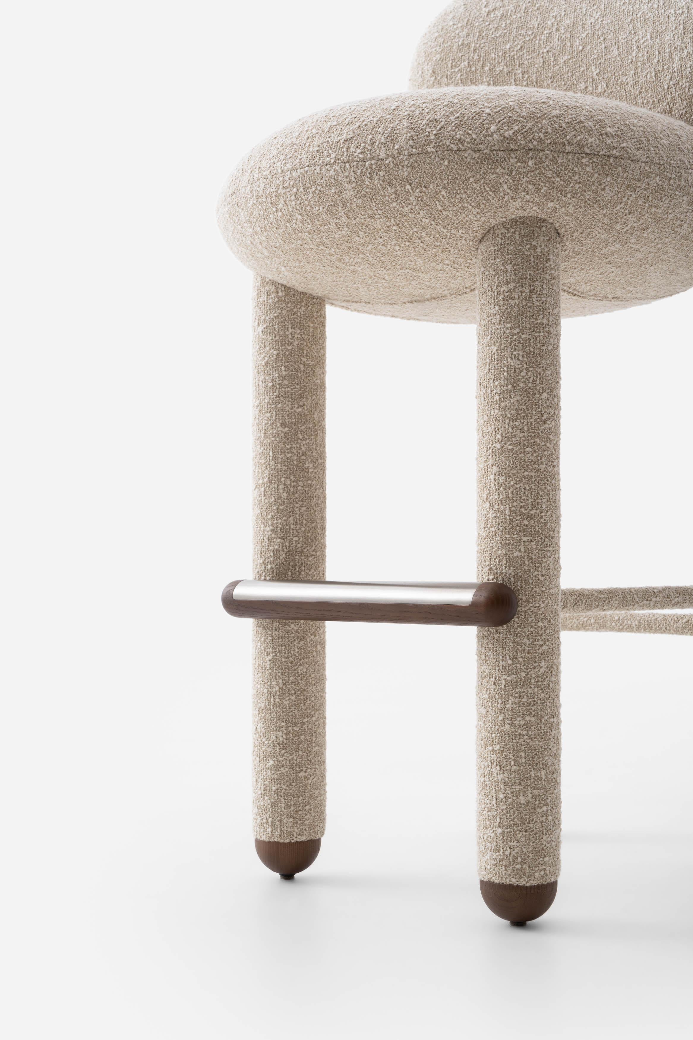 XXIe siècle et contemporain Chaise de bar contemporaine 'Flock CS1' par NOOM, tissu Zero de Kvadrat en vente