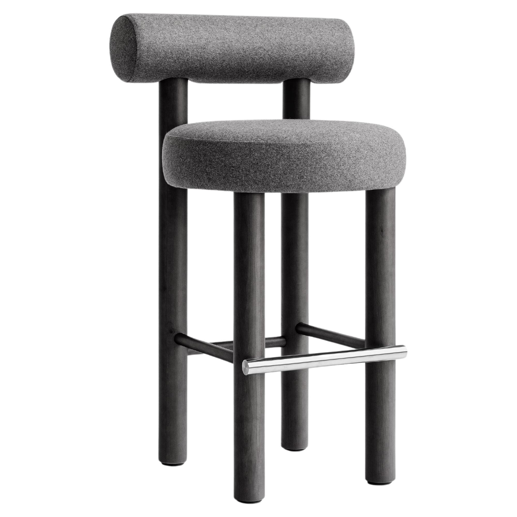 Contemporary Bar Chair Gropius CS2 by Noom, 75 cm, Black Synergy