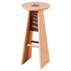 Contemporary Bar Stool Basurto 02 with Leather details