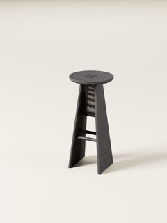 Sgabello da bar contemporaneo Basurto 02 con dettagli in pelle