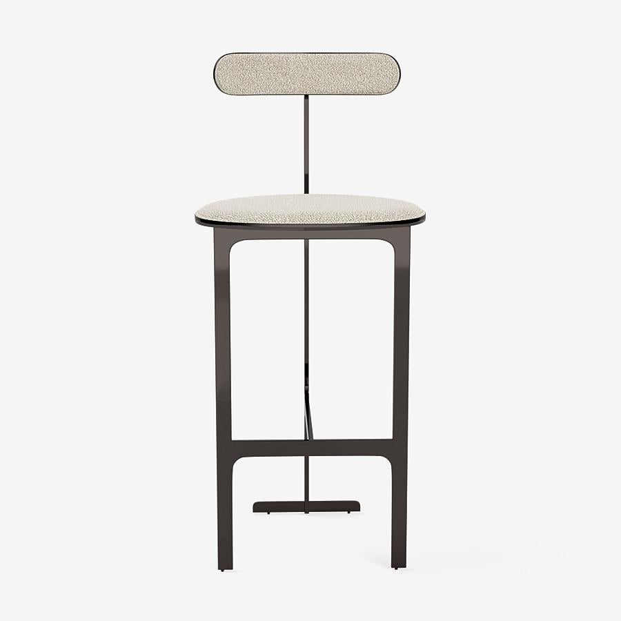 Contemporary Bar Stool 'Park Place' by Man of Parts, 75 cm, Sahco, Safire 007 For Sale 4