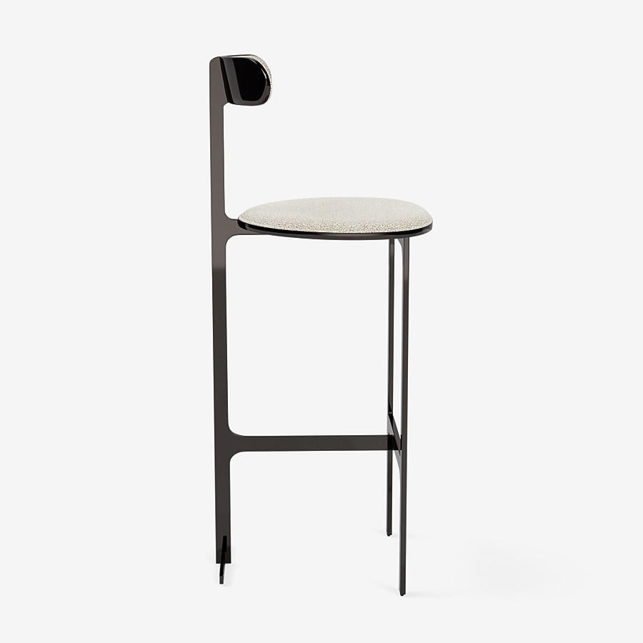 Contemporary Bar Stool 'Park Place' by Man of Parts, 75 cm, Sahco, Safire 007 For Sale 4