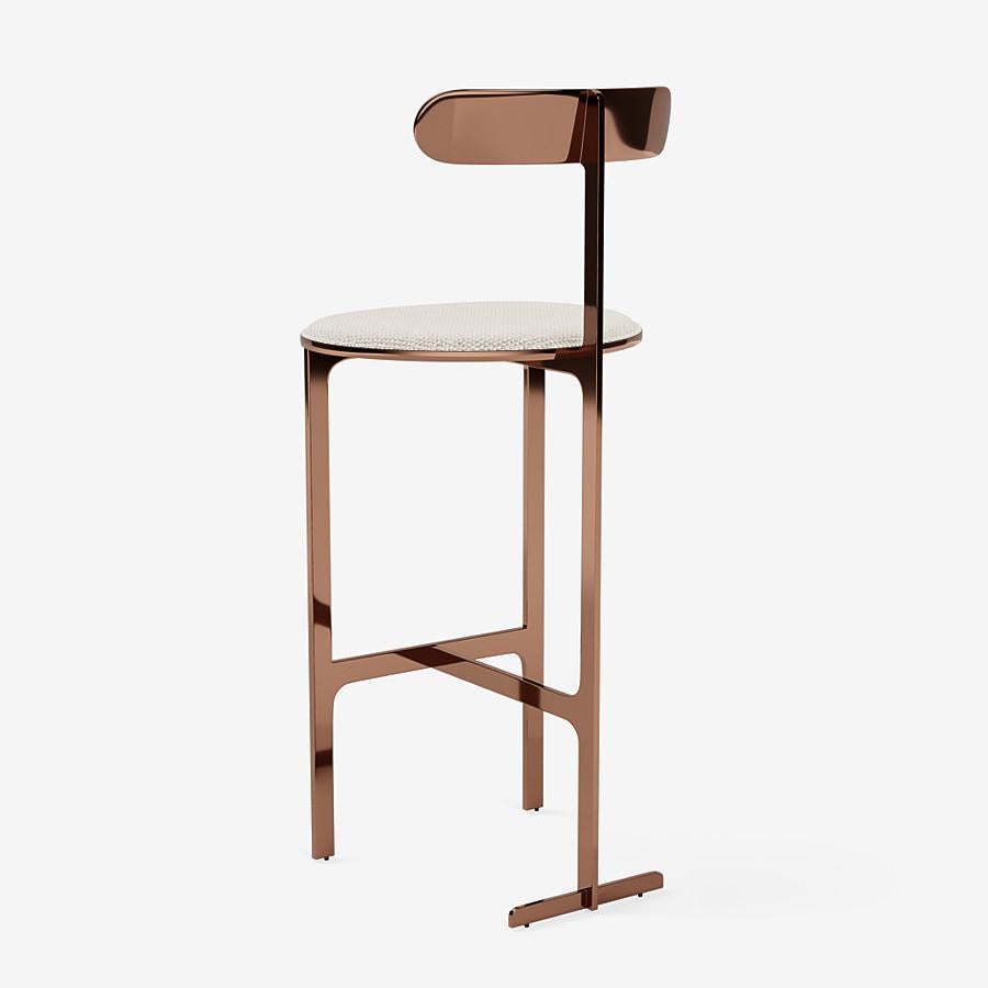 Organic Modern Contemporary Bar Stool 'Park Place' by Man of Parts, 75 cm, Sahco, Safire 007 For Sale