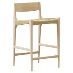 Sgabello da bar contemporaneo PIA by DK3, Natural Cordel, Soap Oak