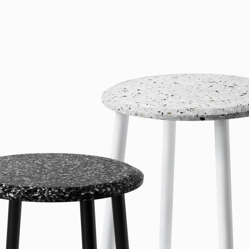 'PING' is a bar stool made of terrazzo and steel (black or white)
by Bentu Design

Dimensions: H74cm x 54 x 54 cm


Bentu Design's furniture derives its uniqueness from the simplicity of its forms and its materials. Designed and manufactured by the